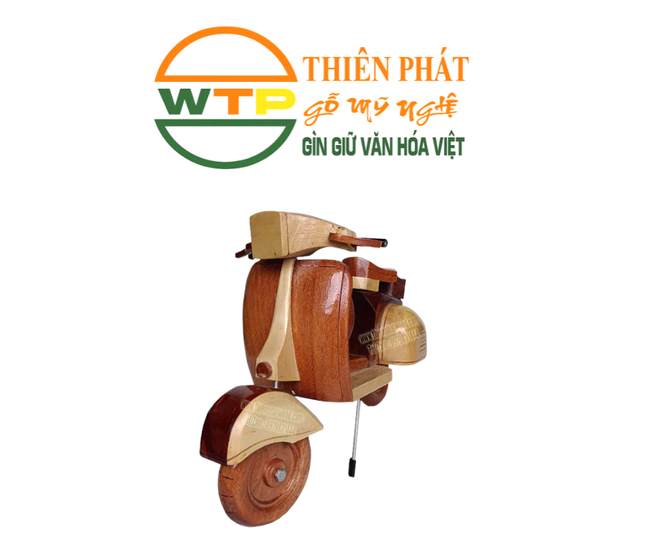 Mô hình Xe Vespa bằng gỗ mô phỏng lại hình ảnh của xe Vespa 150GL 1963 - một thương hiệu của Ý được sản xuất bởi Piaggio.